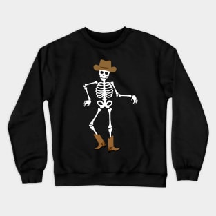 Spooky Skeleton Cowboy Dancing Funny Dad Cowboy Halloween Crewneck Sweatshirt